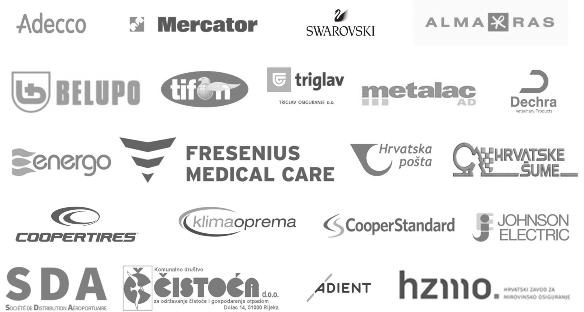 Logotipi kompanija koje surađuju s Absence Insight